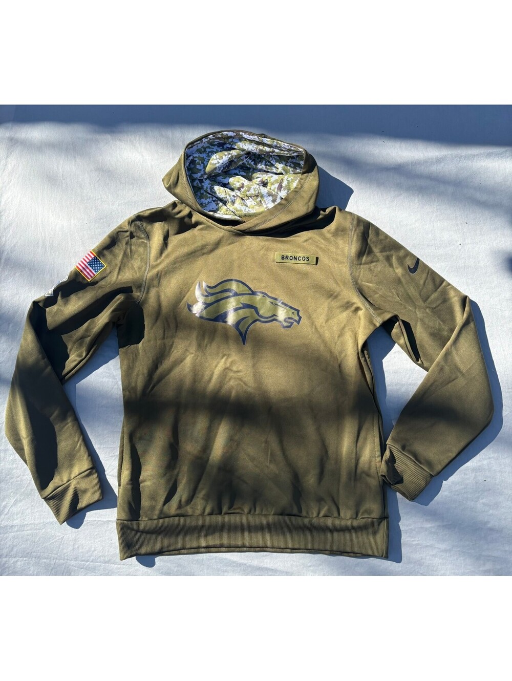 Nike Denver Broncos Salute to Service Women's Hoodie Olive Green XXL 2XL